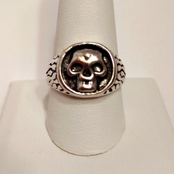 Other - 2XHP!! NWT Goth Biker Stainless Steel Silver Skull Ring!